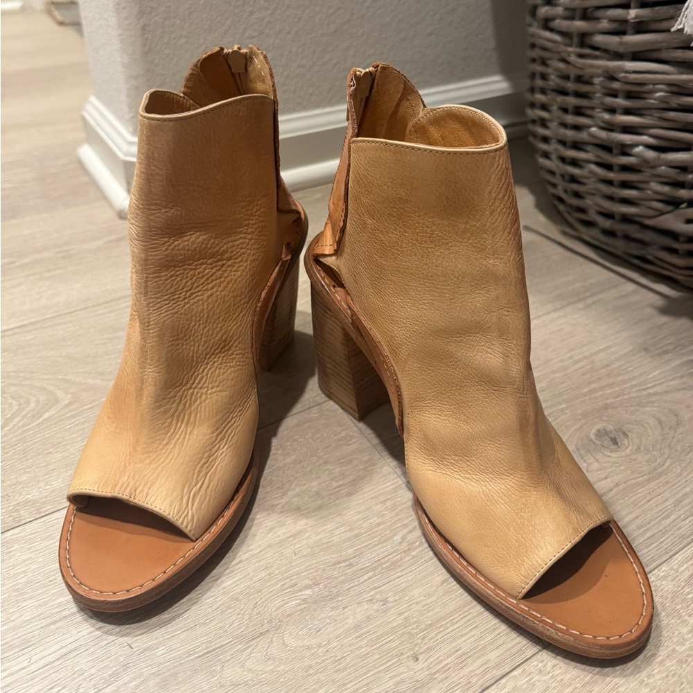 Free People Camel Open-Toe Heeled Boots - Picture 5 of 7